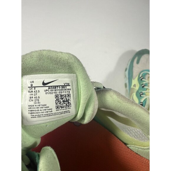 Nike Air Max 270 React Shoes Mens Size 9 Green Teal Running Sneakers AO4971-301 - Picture 9 of 9